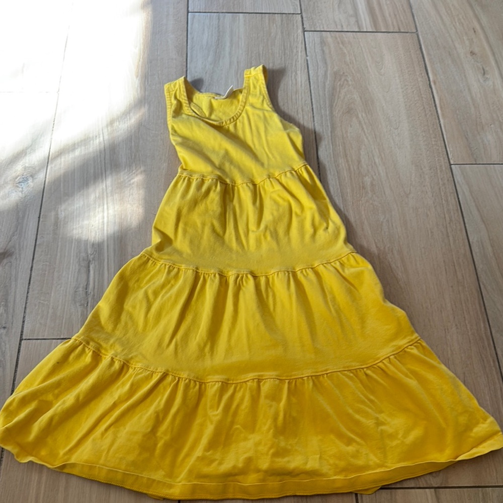 Hanna Andersson Yellow Tiered Ruffled Sundress
